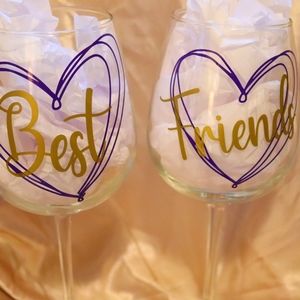 Best friend wine glass set